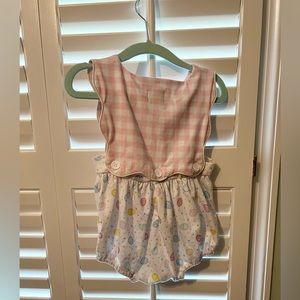 Girls Gingham and Easter Egg Bubble, worn once! ! 6-12M